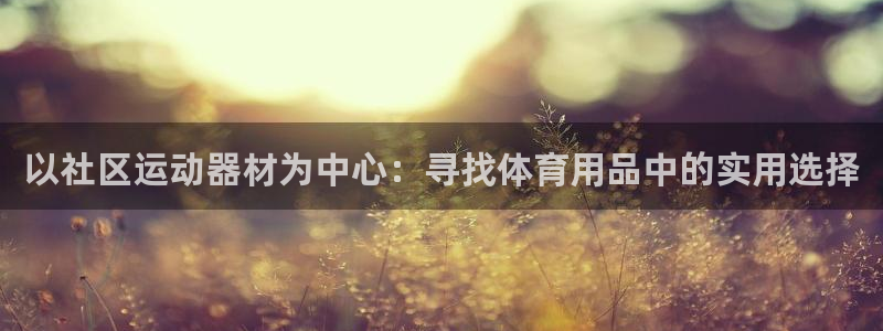 哈哈体育是干嘛的公司：以社区运动器材为中心：寻找体育用品中的